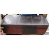 Image 1 : BROWN LEATHER OTTOMAN WITH STORAGE 4FT ACROSS