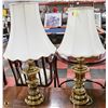 Image 1 : LOT OF 2 BRASS TABLE LAMPS 36" TALL