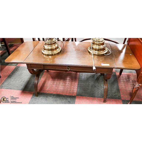 VINTAGE WOOD DROP LEAF COFFEE TABLE