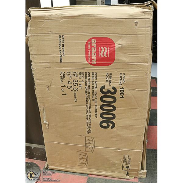 NEW OLD STOCK METAL QUEEN SIZE HEAD & FOOT BOARD