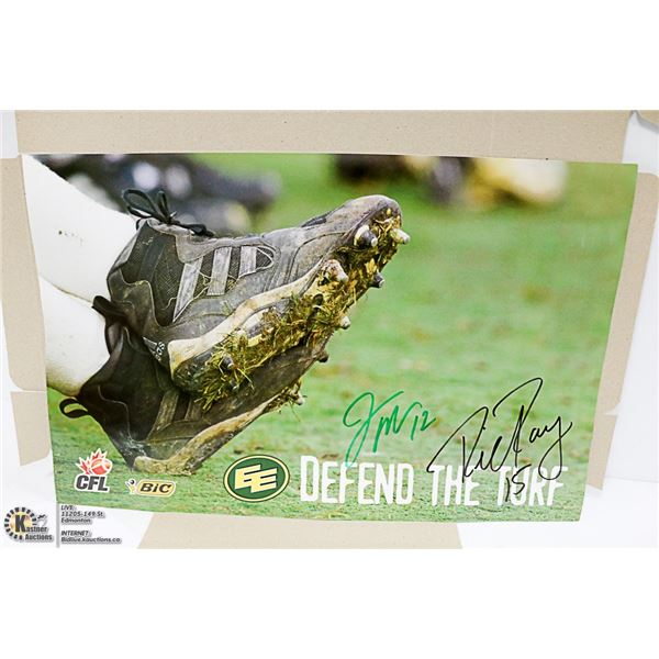 AUTOGRAPHED EDMONTON ESKIMOS POSTER BY: RICKY RAY