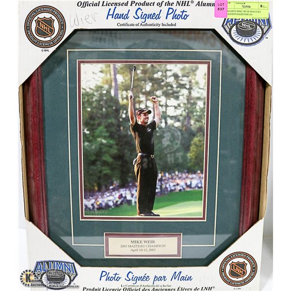 FRAMED MIKE WEIR MASTERS CHAMPIONSHIP PHOTO