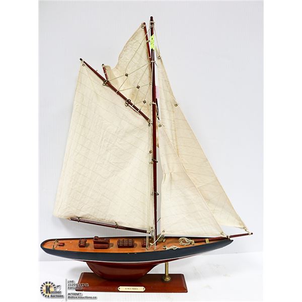 ALL WOOD "COLUMBIA" SHIP WITH STAND 2 FT TALL