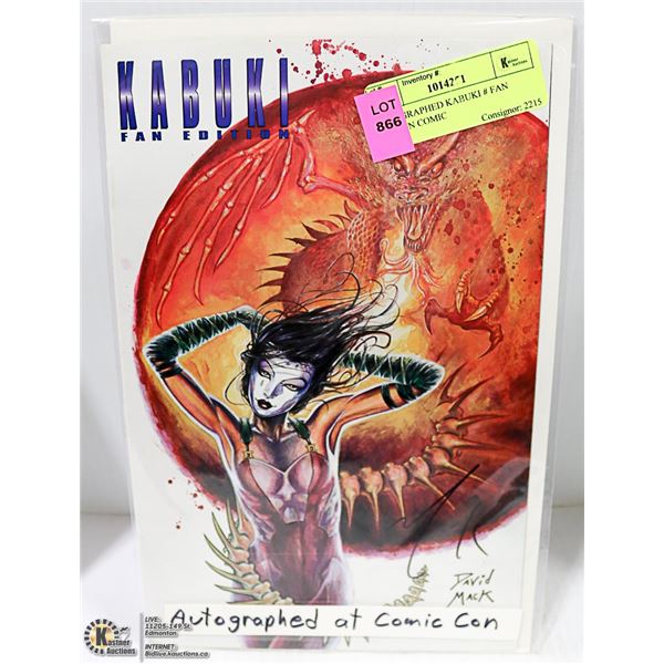 AUTOGRAPHED KABUKI # FAN EDITION COMIC