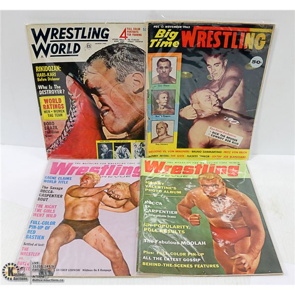 4 X WRESTLING MAGAZINES ALL FROM EARLY 1960'S