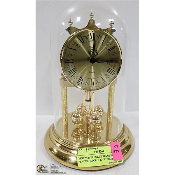 VINTAGE TRENKLE REVOLVING PENDELUM CLOCK (WORKS)