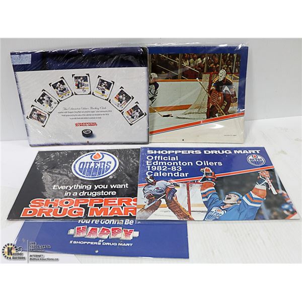 5 X OILERS CALENDARS 1981/1982/1984/1986/2001