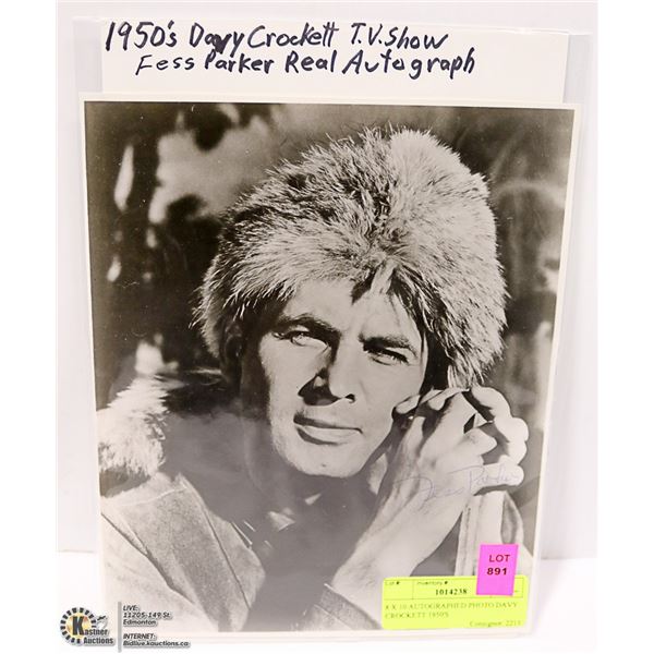 8 X 10 AUTOGRAPHED PHOTO DAVY CROCKETT 1950'S