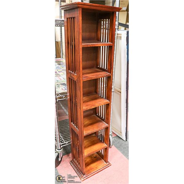SOLID WOOD CD RACK 10" X 8" X 40"