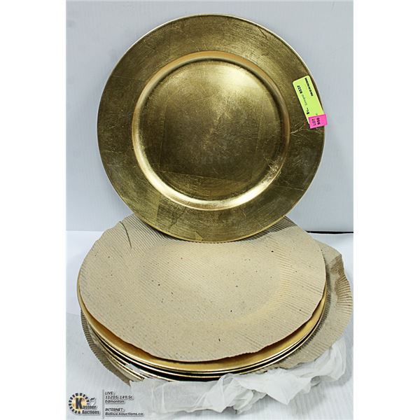 STACK OF GOLD TONE PLATES