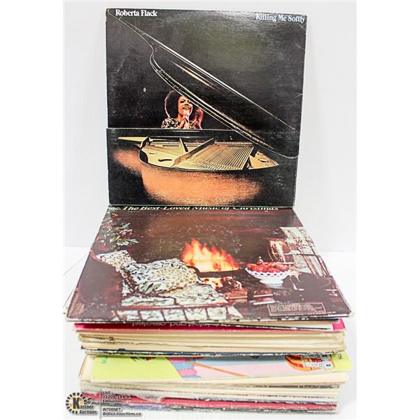 STACK OF ASSORTED RECORD ALBUMS