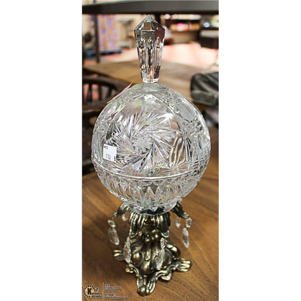 PIN WHEEL CRYSTAL CANDY DISH