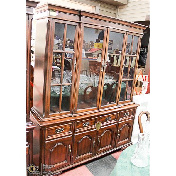 GIBBARD SOLID MAHOGANY FLAT WALL CHINA CABINET