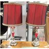 Image 1 : VINTAGE RED LAMPS SET 26" TALL