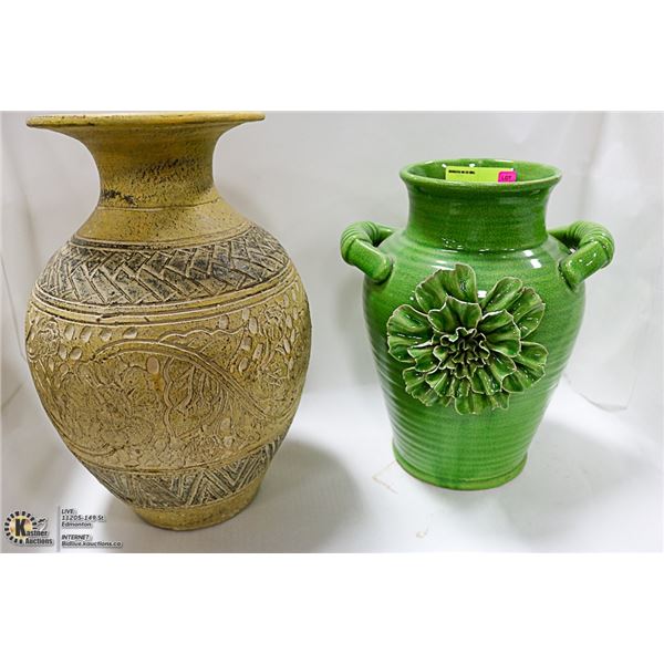 TWO MEDIUM SIZED VASES - AS IS