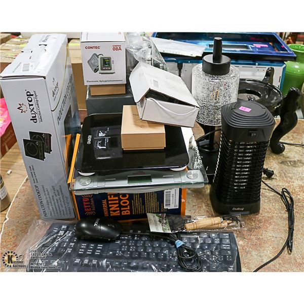 TABLE TOP WITH ASSORTED ELECTRONICS - SOLD AS IS