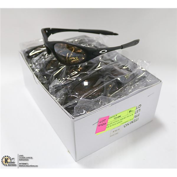 BOX OAKLEY STYLE SMOKE BLACK DESIGNER SUNGLASSES