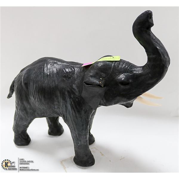 HANDCRAFTED LEATHER ELEPHANT FIGURE