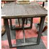 Image 1 : SOLID WOOD AND HEAVY METAL SIDE TABLE 2' X 2' X 2'