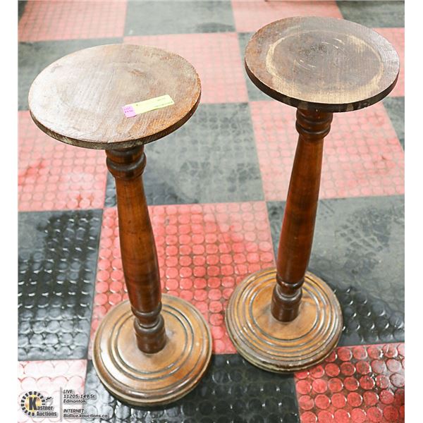 LOT OF 2 PINE WOOD PLANT STANDS 30" TALL