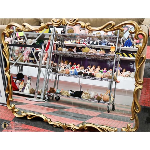 GOLD TONE FRAMED MIRROR 42" X 34"