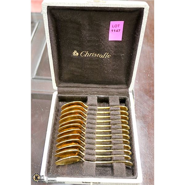 CHRISTOFLE GOLD TONE MINI SPOON SET