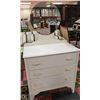 Image 1 : VINTAGE WHITE DRESSER WITH ROUND MIRROR