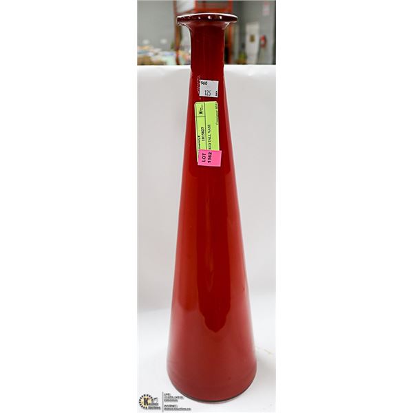 RED TALL VASE