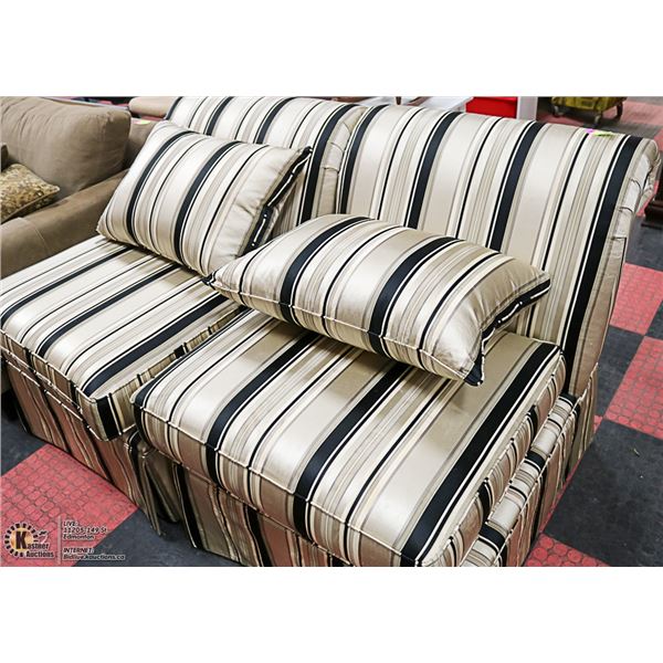 LOT OF 2 STRIPED CHAIRS