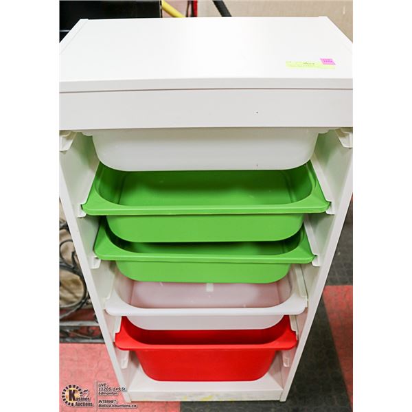 5 PULL OUT STORAGE UNIT,VARIOUS SIZE TUBS