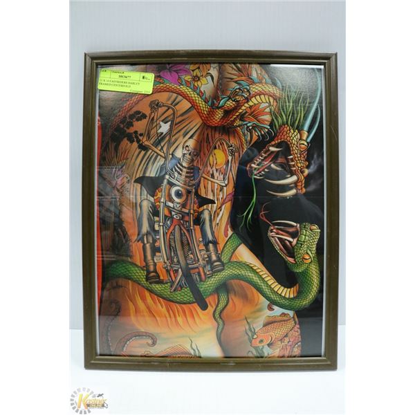 11 X 14 EASYRIDERS HARLEY FRAMED CENTERFOLD