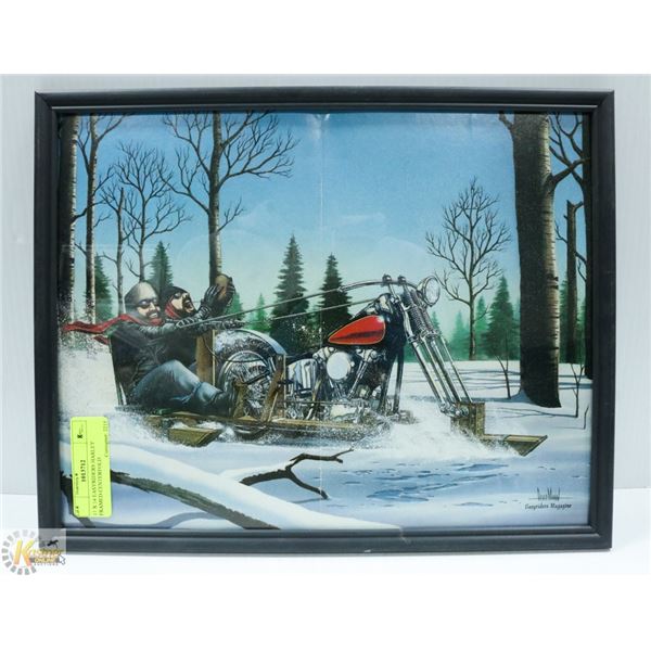 11 X 14 EASYRIDERS HARLEY FRAMED CENTERFOLD