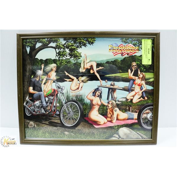 11 X 14 EASYRIDERS HARLEY FRAMED CENTERFOLD