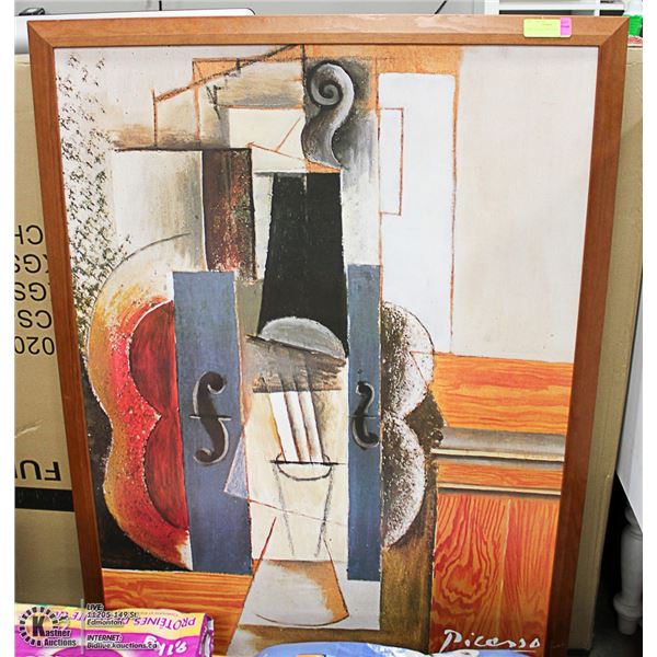 LARGE PICASSO PRINT ART  VIOLIN