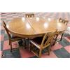 Image 1 : SOLID OAK DINGING TABLE WITH 4 OAK CHAIRS