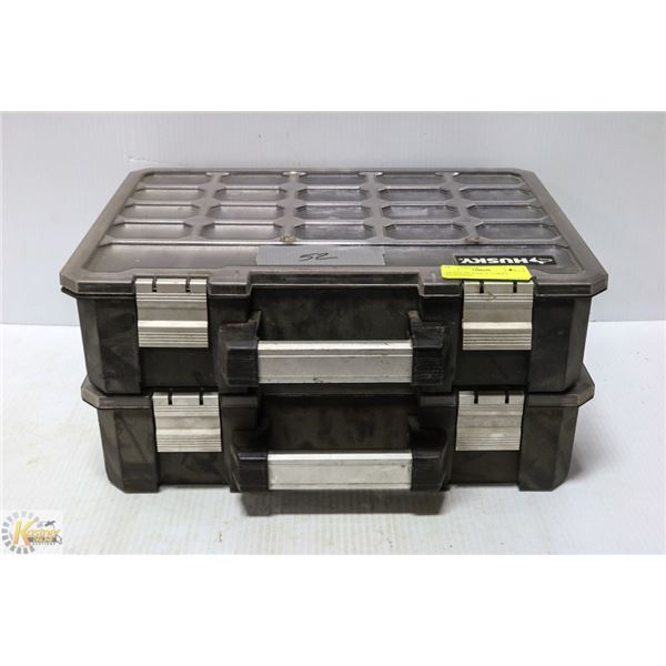 2 HUSKY HEAVY DUTY TOOL AND BOLT ORGANIZERS