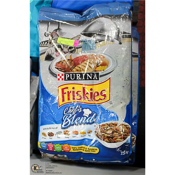 TWO 7.5KG BAGS OF PURINA FRISKIES CHEF'S BLEND