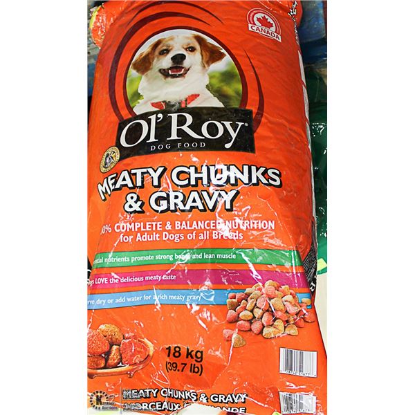 20KG BAG OF OL'ROY MEATY CHUNKS AND GRAVY