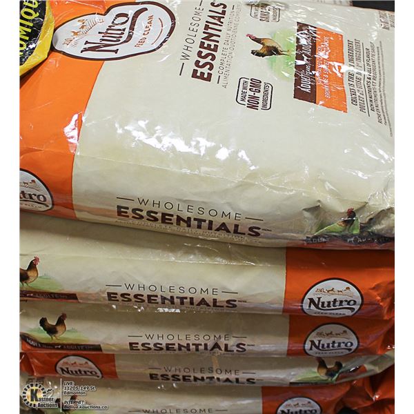 FIVE 13.61KG BAGS OF NUTRO WHOLESOME ESSENTIALS