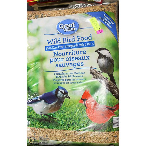 TWO 18KG BAGS OF GREAT VALUE WILD BIRD FOOD