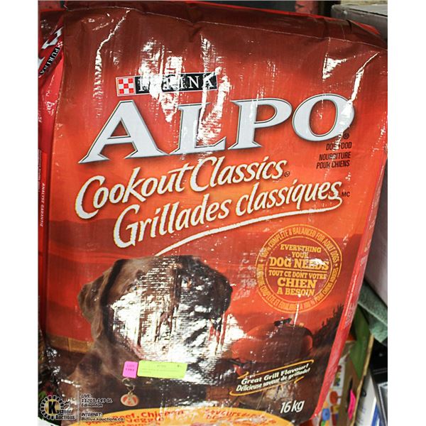 THREE 16KG BAGS OF ALPO COOKOUT CLASSICS DOG FOOD
