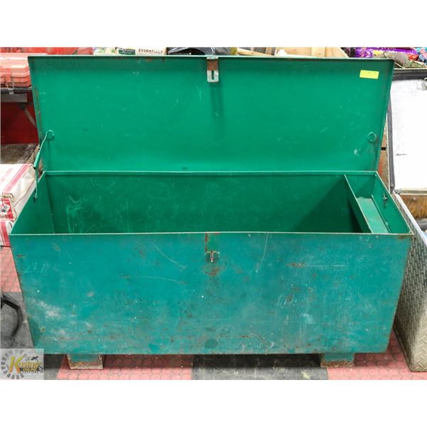 GREEN METAL JOB BOX 4 FOOT X 18 INCH WIDE