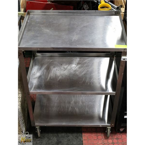 STAINLESS STEEL 3 TIER SERVING CART 32" TALL