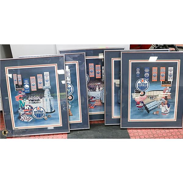 SET OF 5 OILERS PICTURES ORIGINALS. WENDY RISDALE