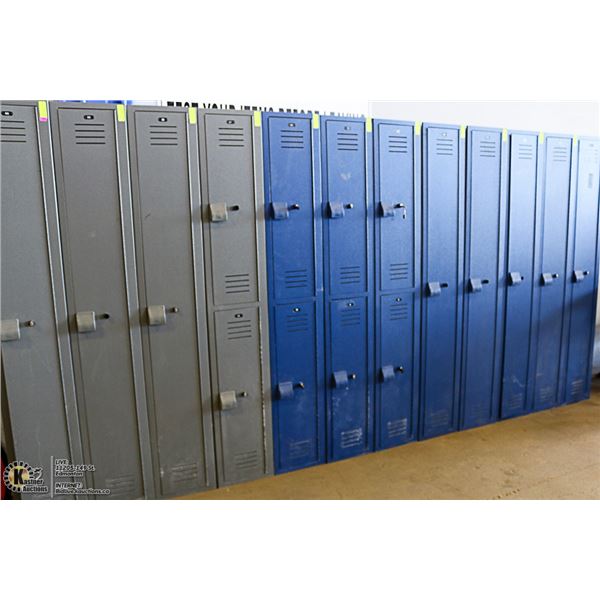 LOT OF 12 BANKS OF LOCKERS SOME WITH KEYS