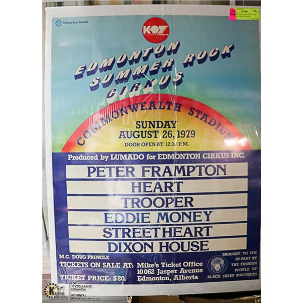 ORIGINAL MINT 1979 EDMONTON K97 ROCK CIRKUS POSTER