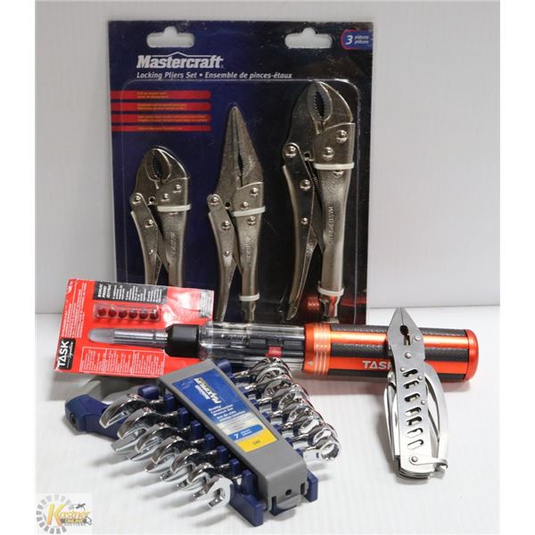 FLAT OF NEW TOOLS INCLUDING MASTERCRAFT