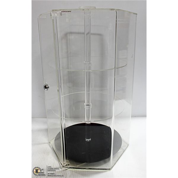 HEXAGON DESIGN ACRYLIC COUNTERTOP DISPLAY CASE