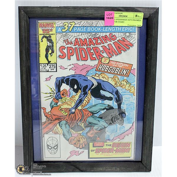 AMAZING SPIDERMAN #275 FRAMED COLLECTOR COMIC