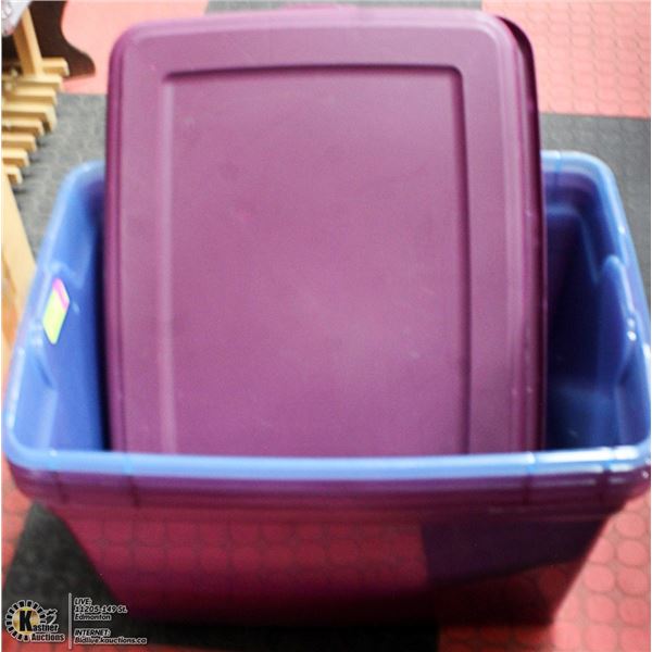 LOT OF 4 PLASTIC TOTES